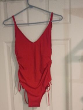 Time and Tru Red One-Piece Swimsuit